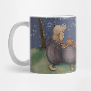 A company of dogs look at the stars. Mug